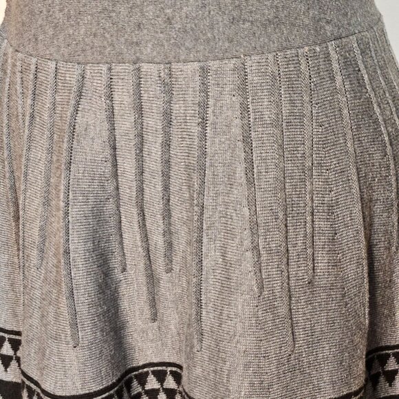 Woman's Freeway boho geometric diamond print fit and flair mini skirt black/gray - Picture 3 of 9